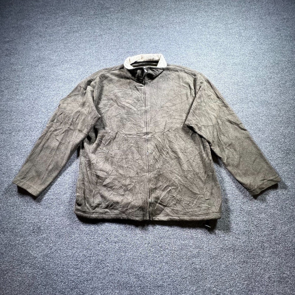Free Tech Jacket Mens XL Gray Fleece Full Zip Pockets Drawstring Hem Activewear